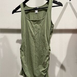 VENUS Green Ruched Tank Top